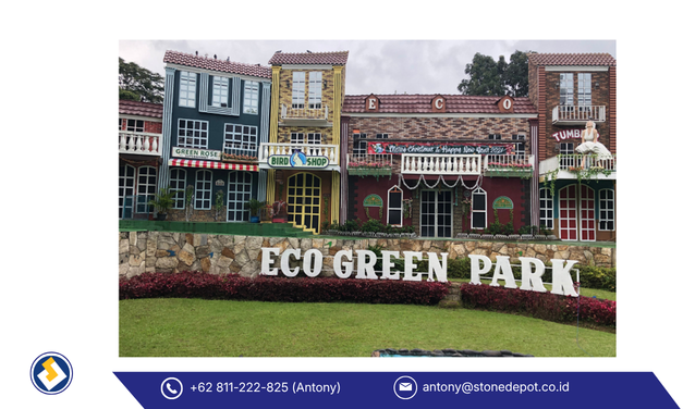 Sentuhan Alami dari Batu Palimanan Acak di Eco Green Park, Malang