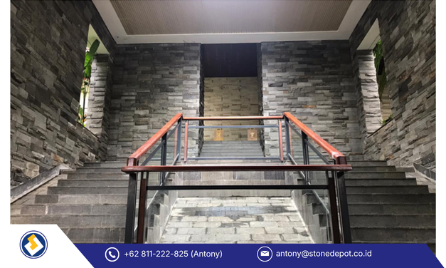 Keindahan Batu Andesit Susun Sirih Untuk Dinding di Pullman Vimala Hills, Ciawi