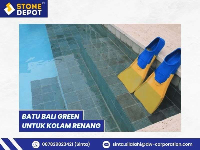 Batu Bali Green untuk Kolam Renang - 2