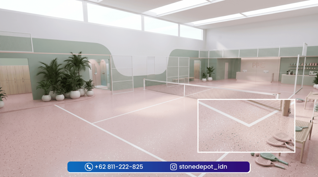 5-Tren-Desain-Lantai -Lapangan-Padel-Terrazzo