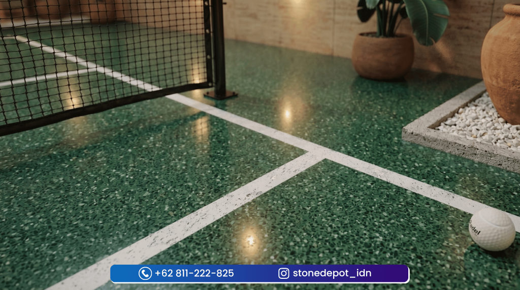 Tren Lapangan Padel, Terrazzo Epoxy Geser Dominasi Rumput Sintetis